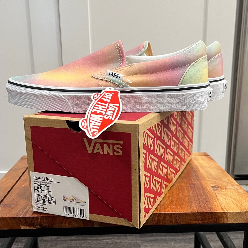 Vans Slip-On Gradient Sneakers - Pink, Orange, Green
